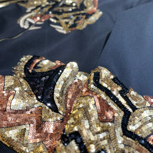 Kashani Hyper 3tone Gold Sequin Tiger Bomber Jacket - Dudes Boutique