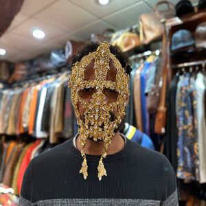 Kashani Greek 24K Gold Metal Crystal Mask (1 of 1) - Dudes Boutique