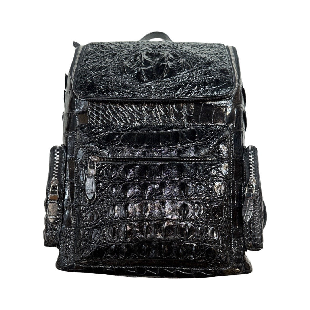 Kashani Black All Over Hornback Alligator Tail Backpack - Dudes Boutique