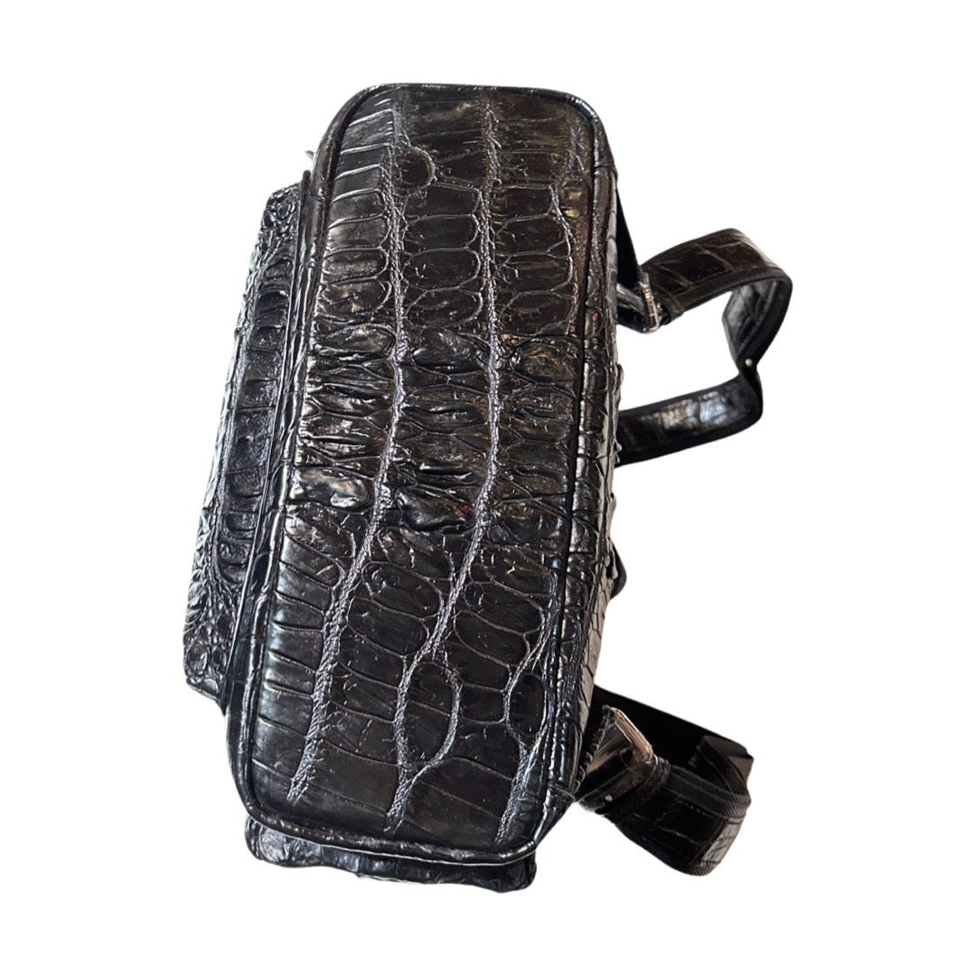 Kashani Black All Over Hornback Alligator Tail Backpack - Dudes Boutique