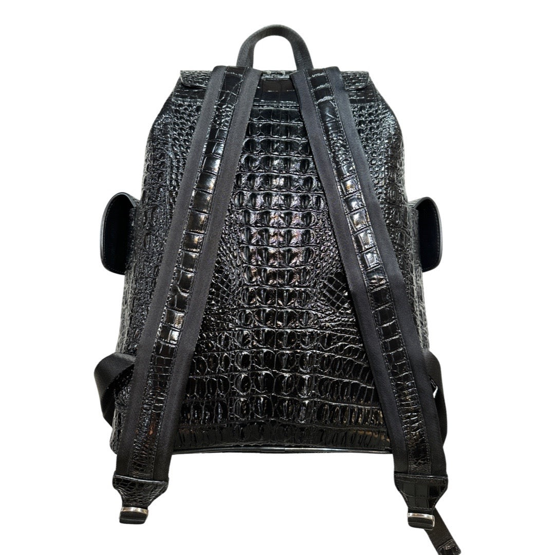 Kashani Black Hornback Alligator Rucksack - Dudes Boutique