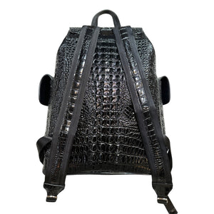 Kashani Black Hornback Alligator Rucksack - Dudes Boutique