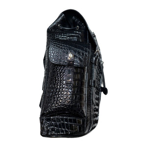 Kashani Black Hornback Alligator Rucksack - Dudes Boutique