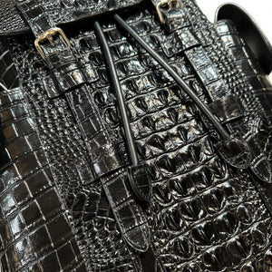 Kashani Black Hornback Alligator Rucksack - Dudes Boutique
