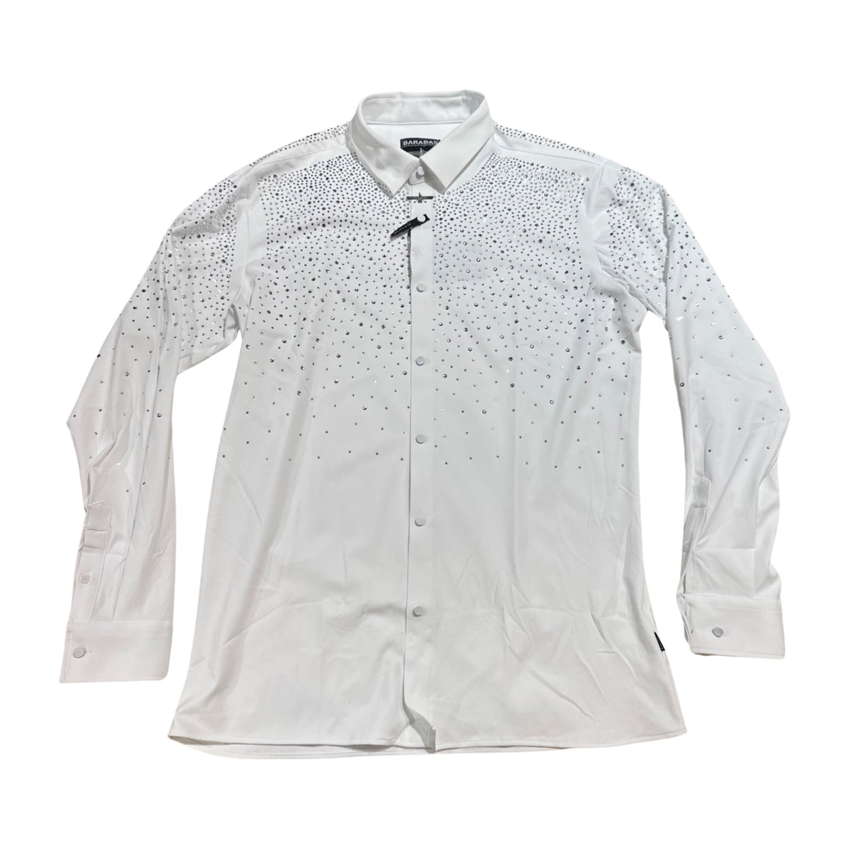 Barabas All Over Crystal White Button Up Shirt - Dudes Boutique
