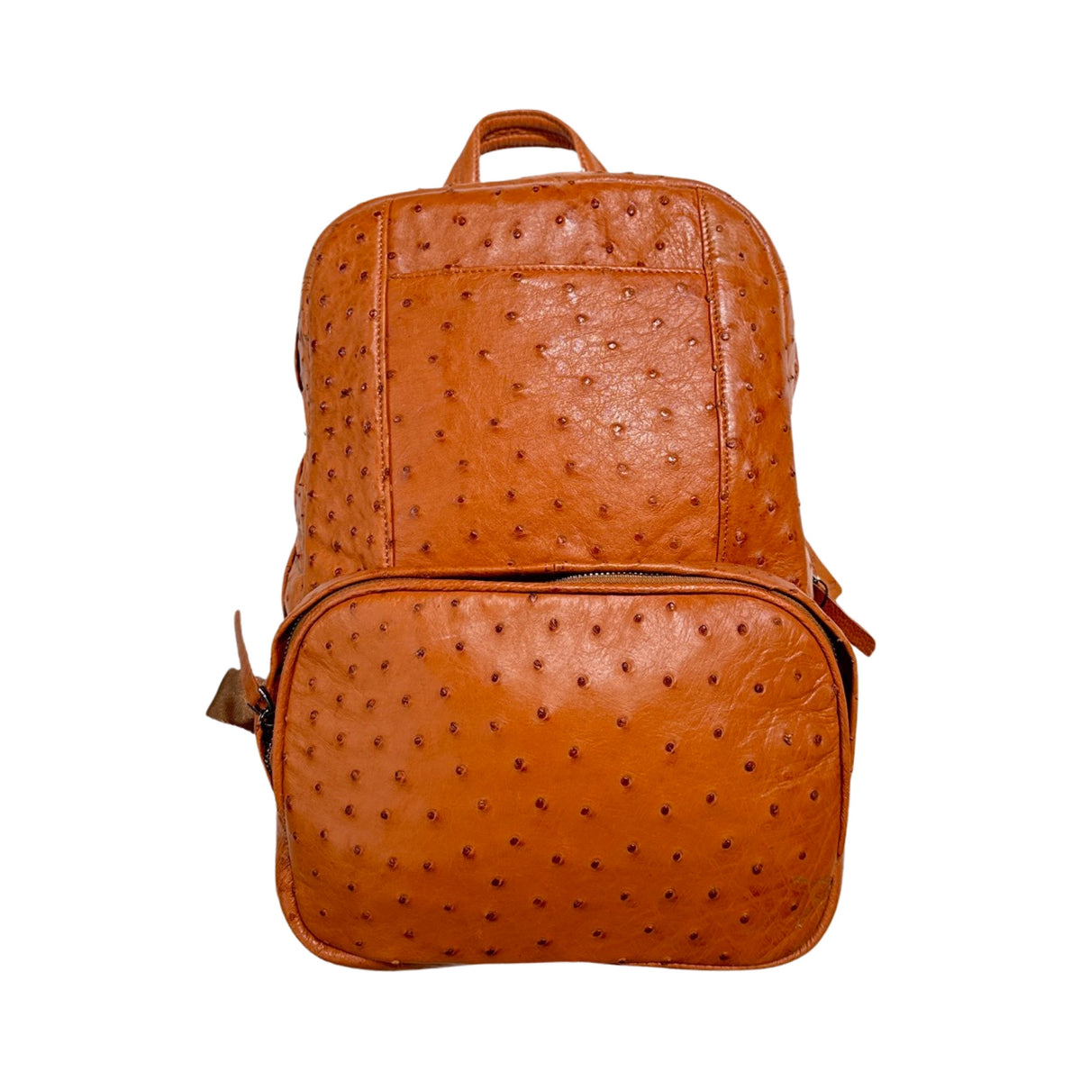 Kashani Cognac Ostrich Quill Backpack - Dudes Boutique