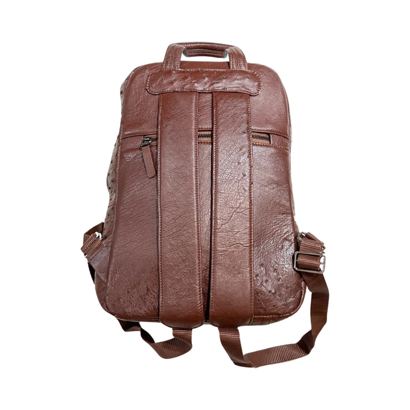 Kashani Chocolate Brown Ostrich Quill Backpack - Dudes Boutique