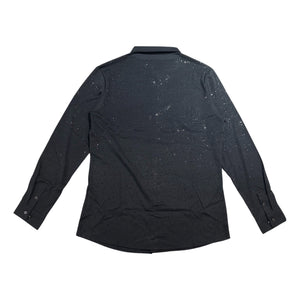 Barocco Black/Black All Over Crystal Button Up Shirt - Dudes Boutique