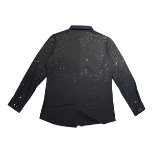 Barocco Black/Gold Fully Loaded Crystal Button Up Shirt - Dudes Boutique