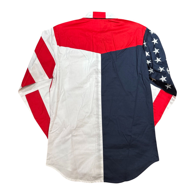 Scully American Flag Embroidered Western Long Sleeve Shirt - Dudes Boutique