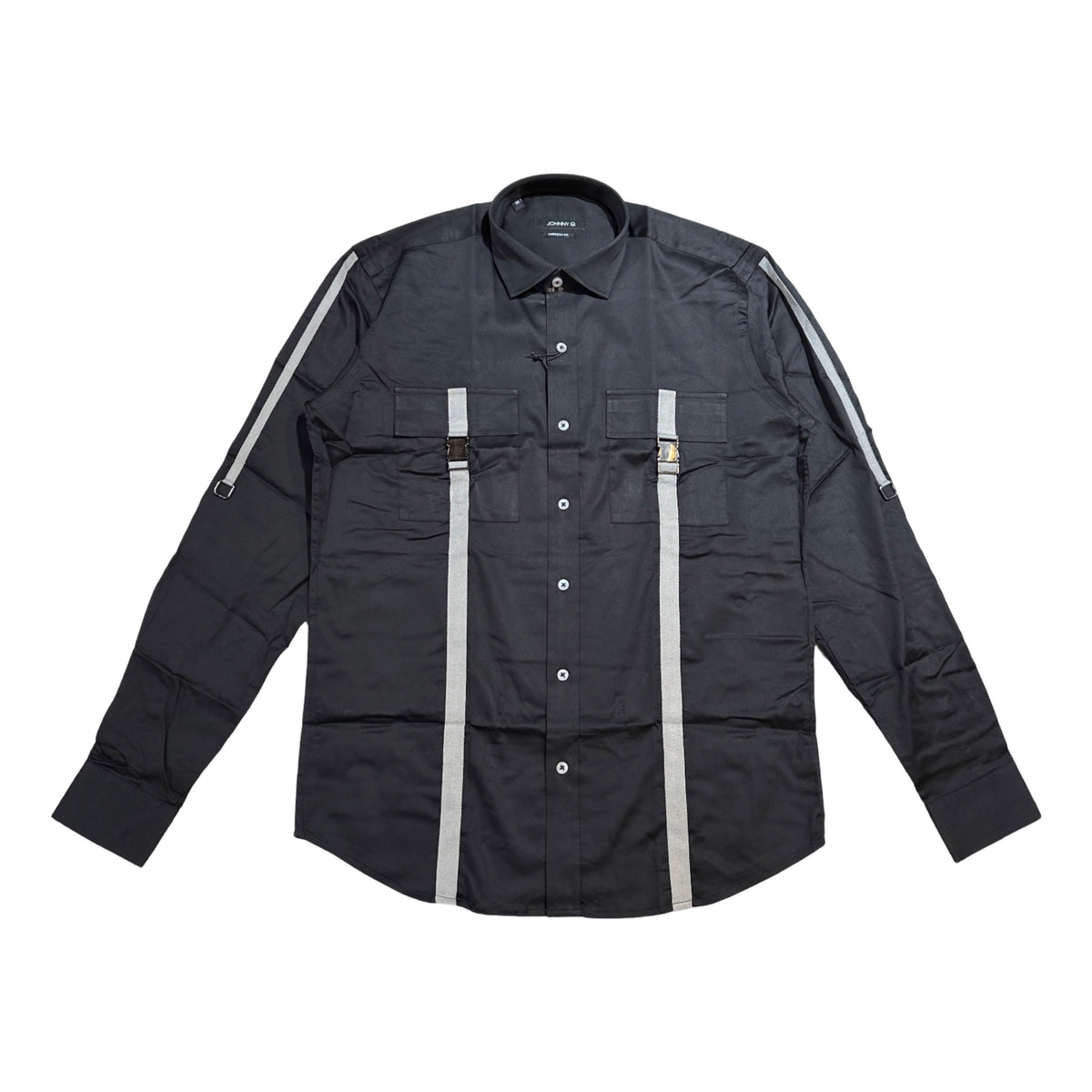 Johnny Q JQ 1002-D Black Button Up Shirt