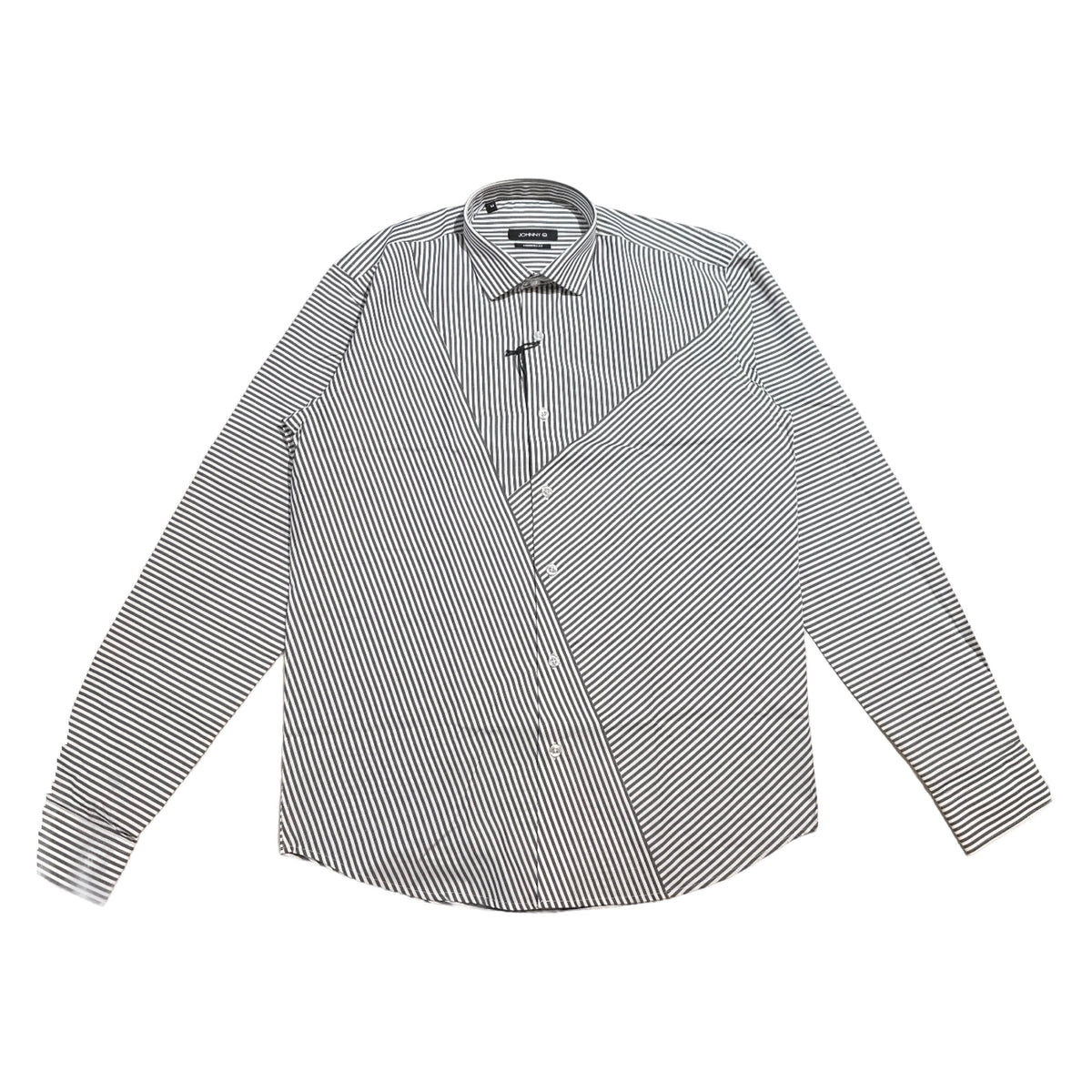 Johnny Q JQ 1008-D White/Black Button Up Shirt - Dudes Boutique