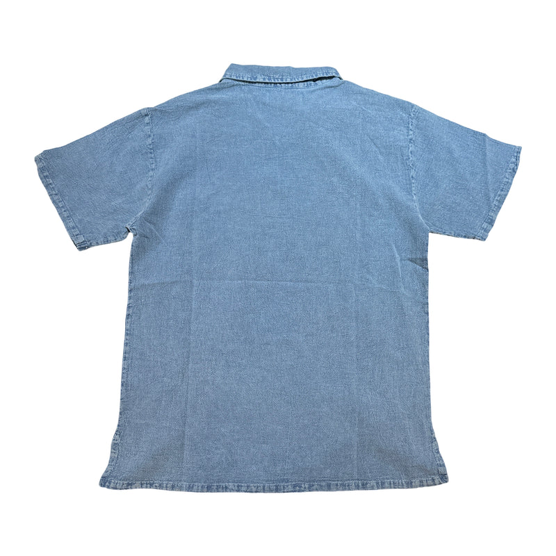 Seaspice Powder Blue Boho Peruvian Cotton Short Sleeve Shirt - Dudes Boutique
