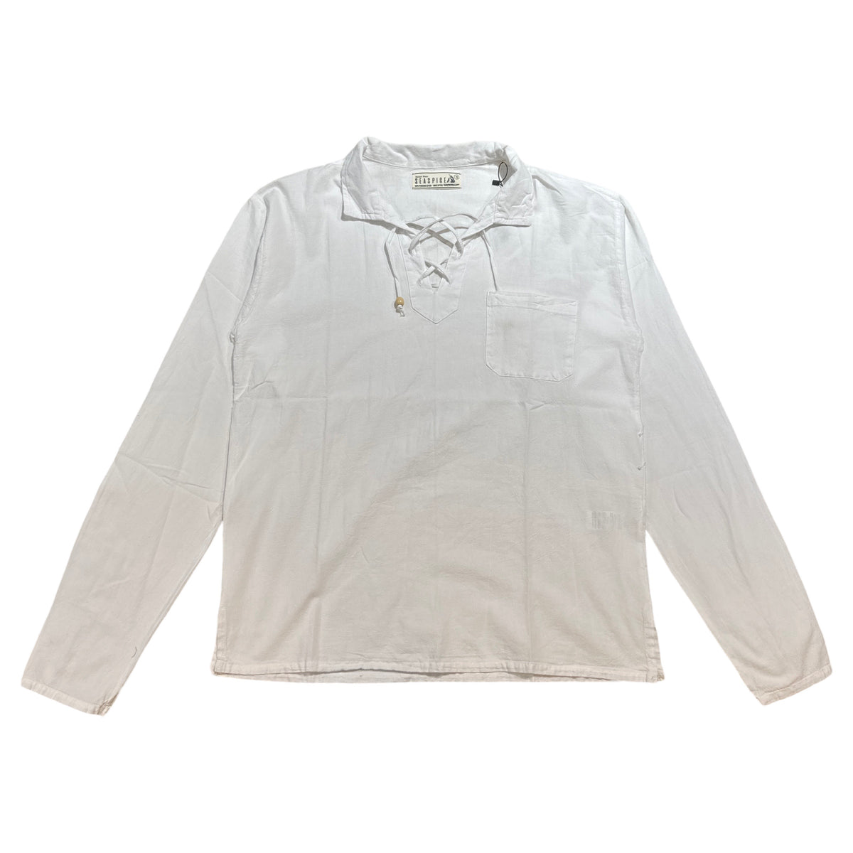 Seaspice White Boho Peruvian Cotton Long Sleeve Shirt