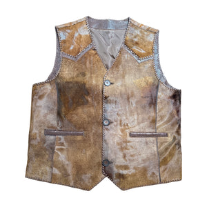 Kashani Rustic Chocolate Cavallino Pony Hair Hand Woven Vest - Dudes Boutique