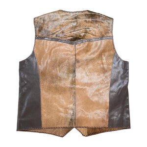 Kashani Tri Brown Cavallino Pony Hair Hand Woven Vest - Dudes Boutique