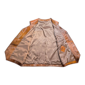 Kashani Rustic Cognac Cavallino Pony Hair Hand Woven Vest - Dudes Boutique