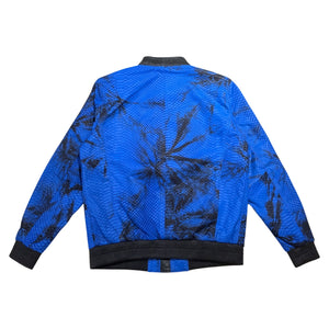 Kashani Royal Blue Laser Cut Python Bomber Jacket - Dudes Boutique