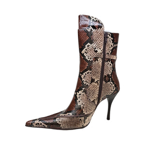 Jeffrey Campbell Beige Python Pointed Toe Heels - Dudes Boutique