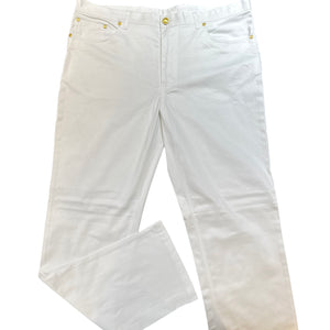 Prestige White Yellow Greek Key Crystal High End Pants - Dudes Boutique