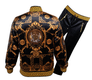 Prestige Black / Gold Royal Crystal Medusa Jogger Set - Dudes Boutique