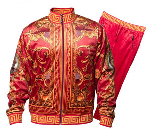 Prestige Red Royal Crystal Medusa Jogger Set - Dudes Boutique