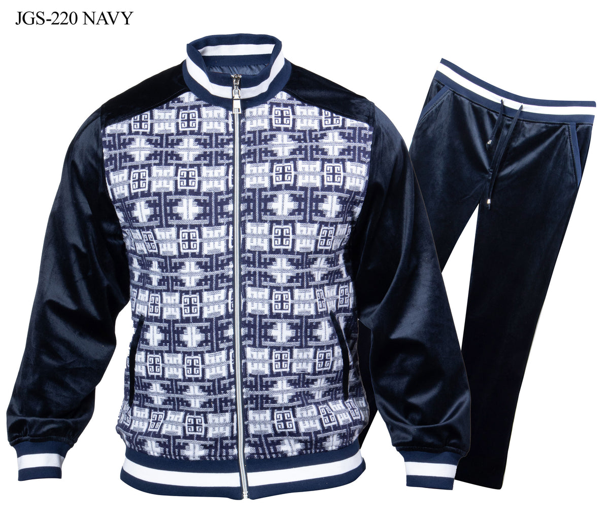 Prestige Navy Knit Luxury Jogger Set - Dudes Boutique