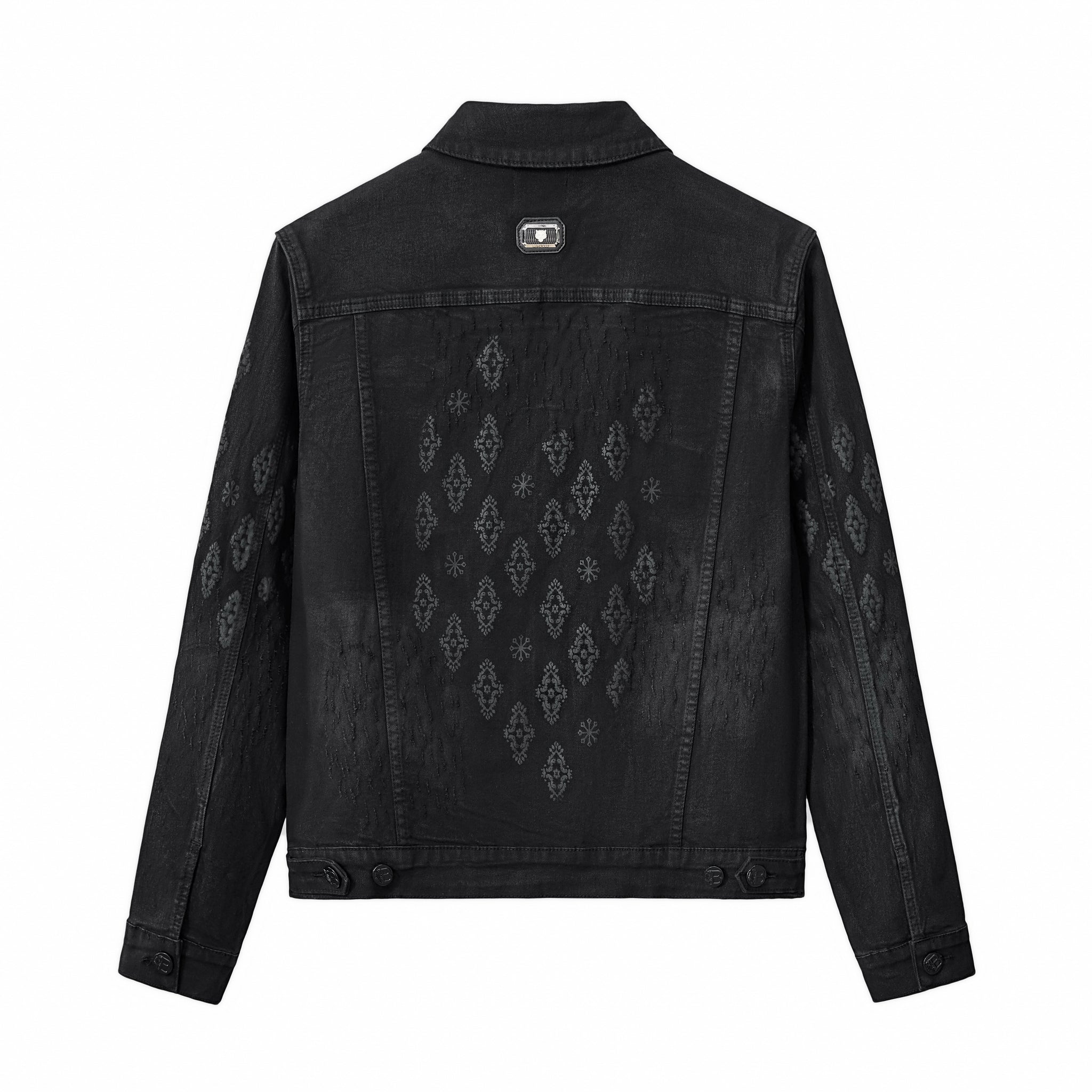 Regalia Medallion Print Denim Jkt BLACK