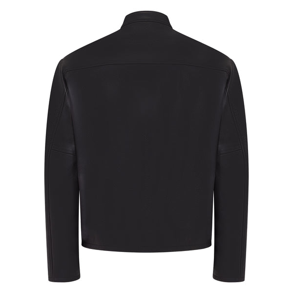 Kashani Black Pirarucu Fish / Lambskin Leather Jacket - Dudes Boutique