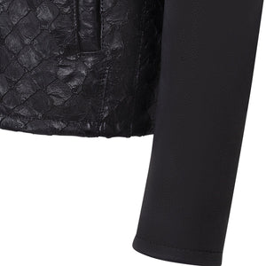 Kashani Black Pirarucu Fish / Lambskin Leather Jacket - Dudes Boutique