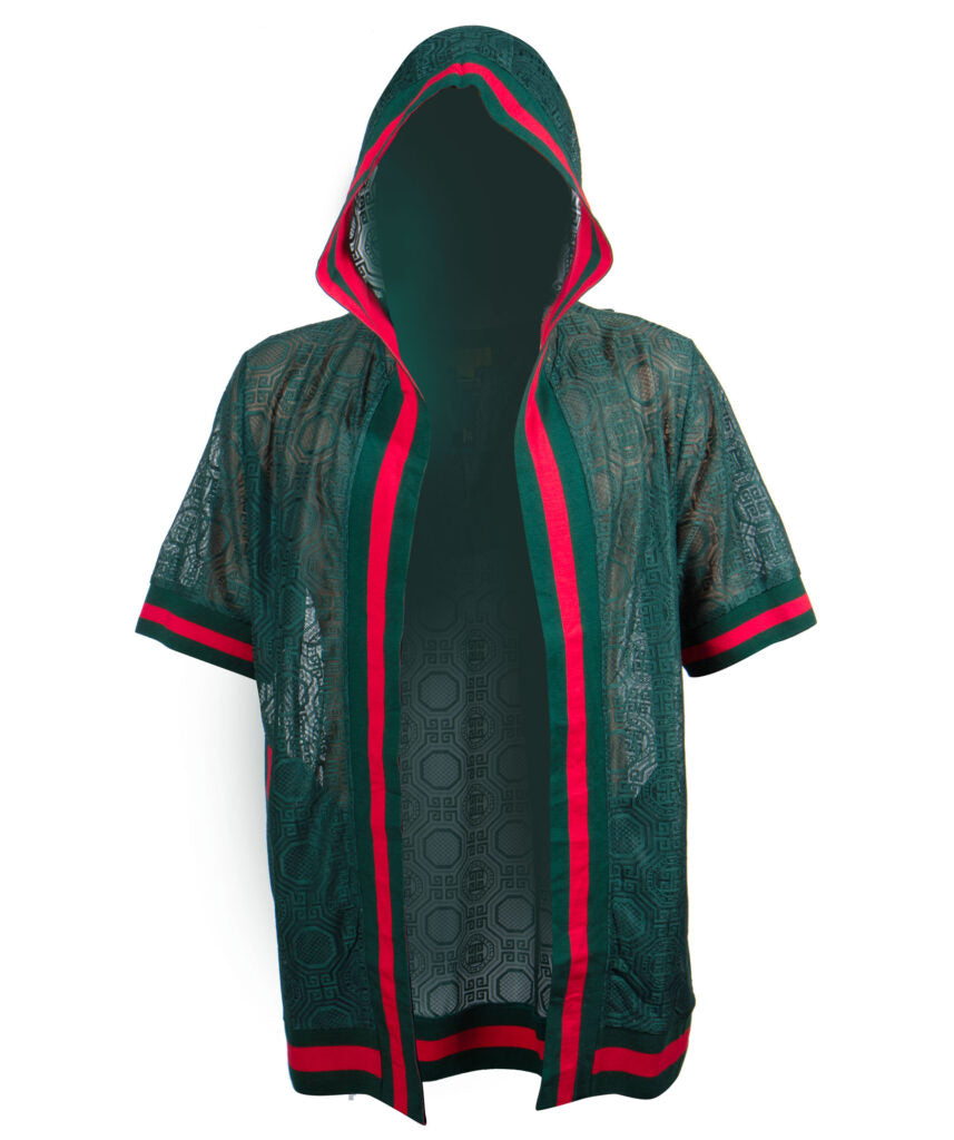 Prestige Green Lace Hooded Lightweight Cardigan - Dudes Boutique