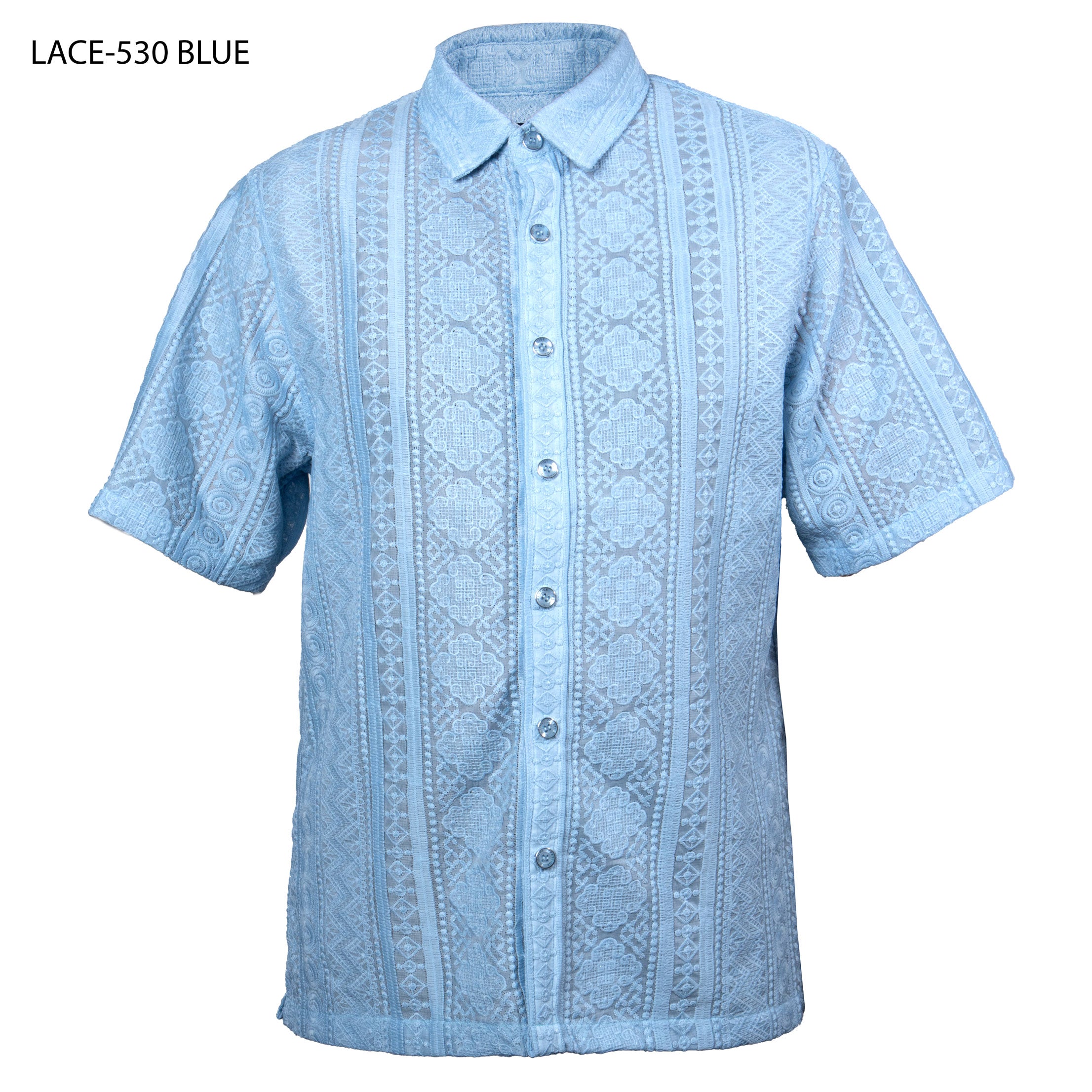 Prestige Light Blue Lace Shirt - Dudes Boutique