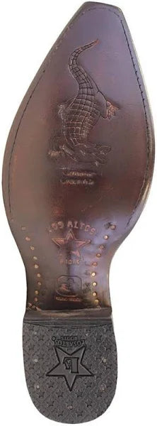 Los Altos Miel Greasy Finish Caiman Belly Snip Toe Cowboy Boots - Dudes Boutique