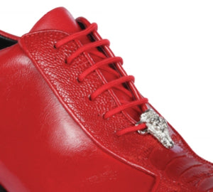 Los Altos Red Ostrich Leg Lace Up Sneakers - Dudes Boutique