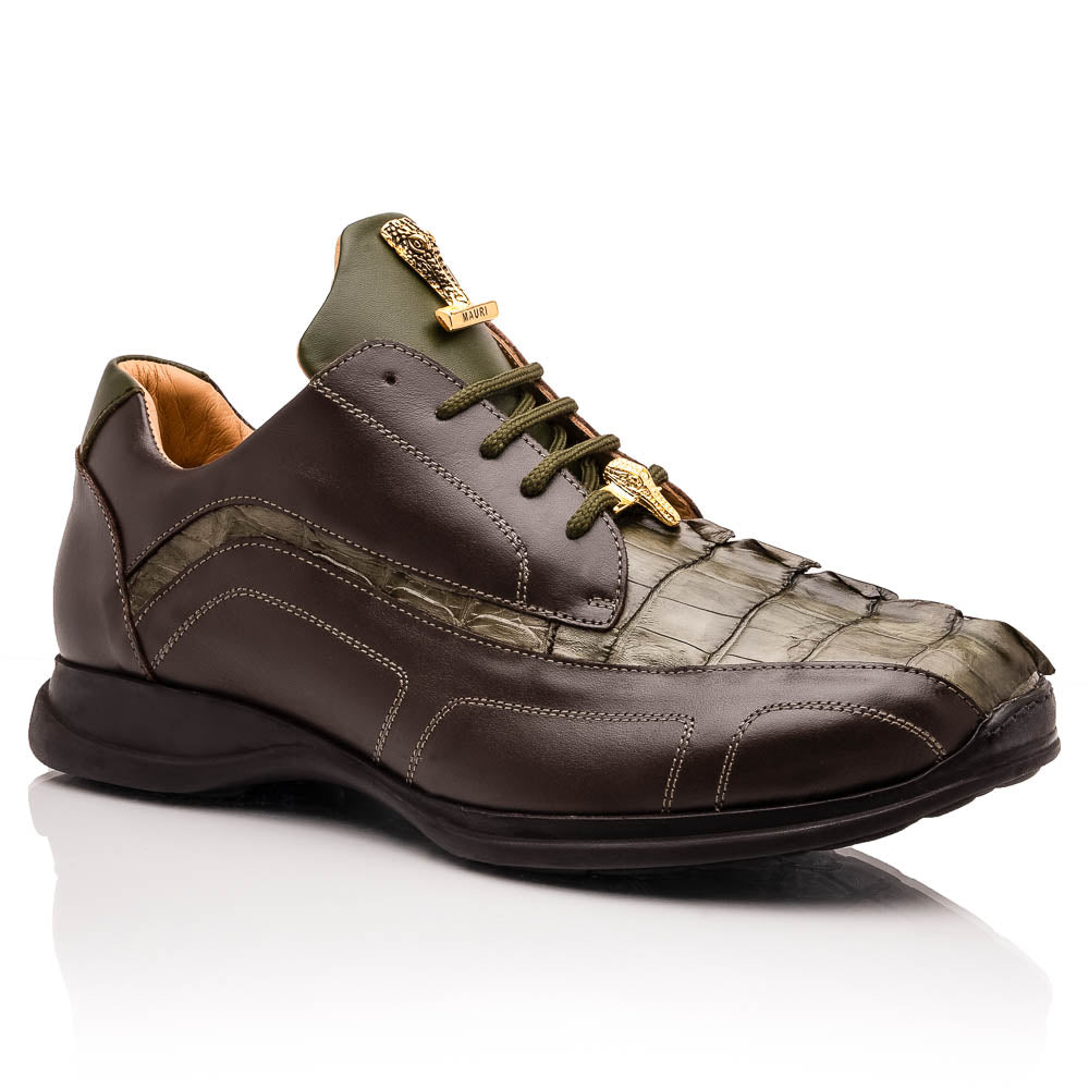 Mauri M799 Sport Rust & Money Green Hornback / Nappa Sneakers - Dudes Boutique