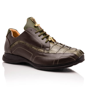 Mauri M799 Sport Rust & Money Green Hornback / Nappa Sneakers - Dudes Boutique