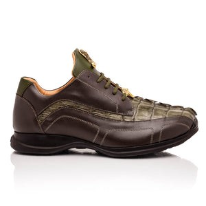 Mauri M799 Sport Rust & Money Green Hornback / Nappa Sneakers - Dudes Boutique