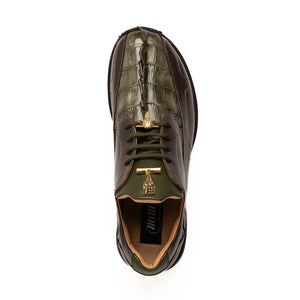 Mauri M799 Sport Rust & Money Green Hornback / Nappa Sneakers - Dudes Boutique