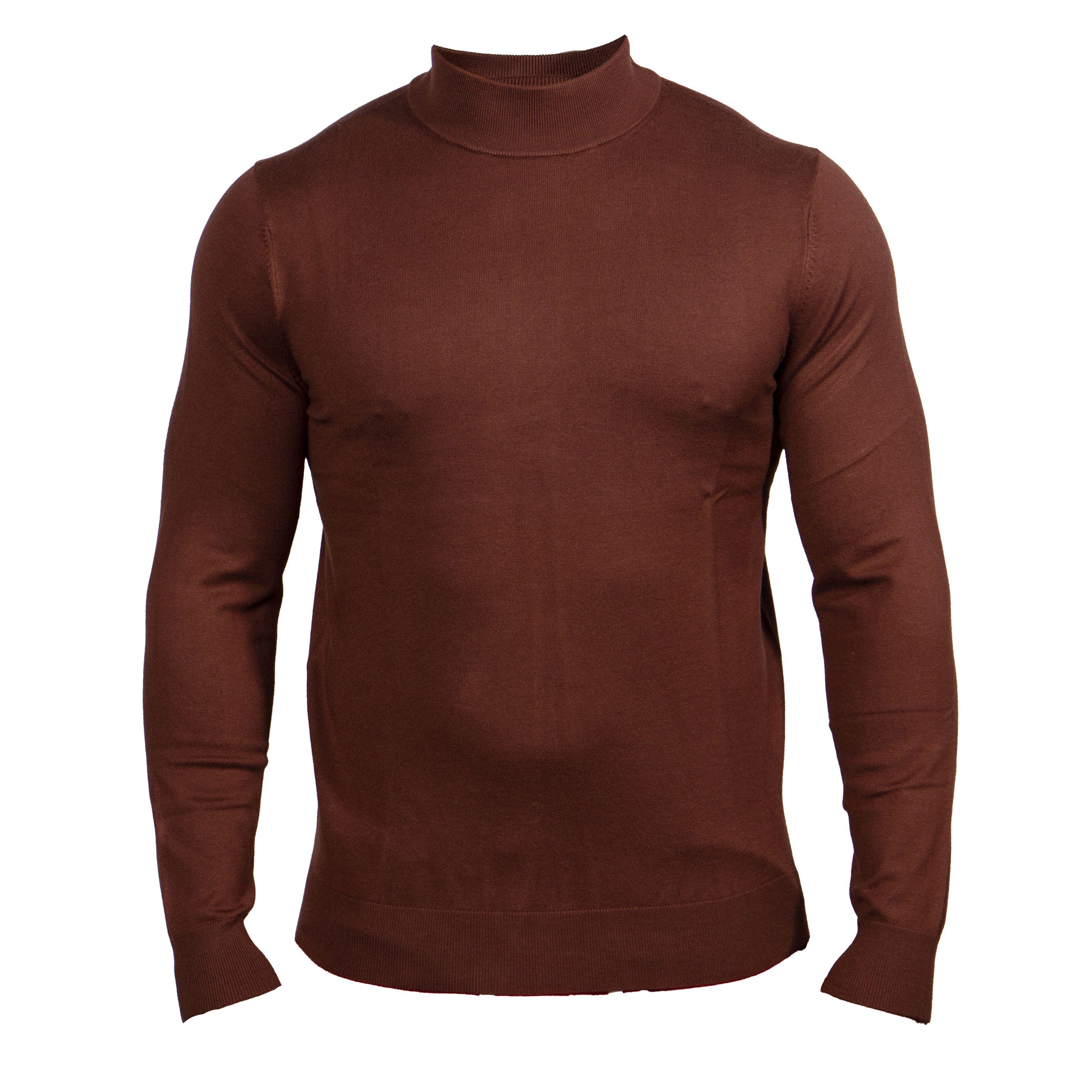 Prestige Men's Brown Classic Mockneck Sweater