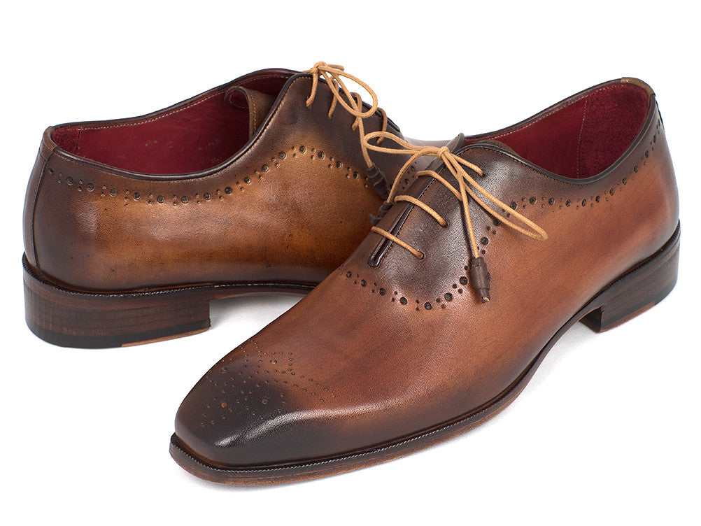 Paul Parkman Men's Brown & Camel Medallion Toe Oxfords