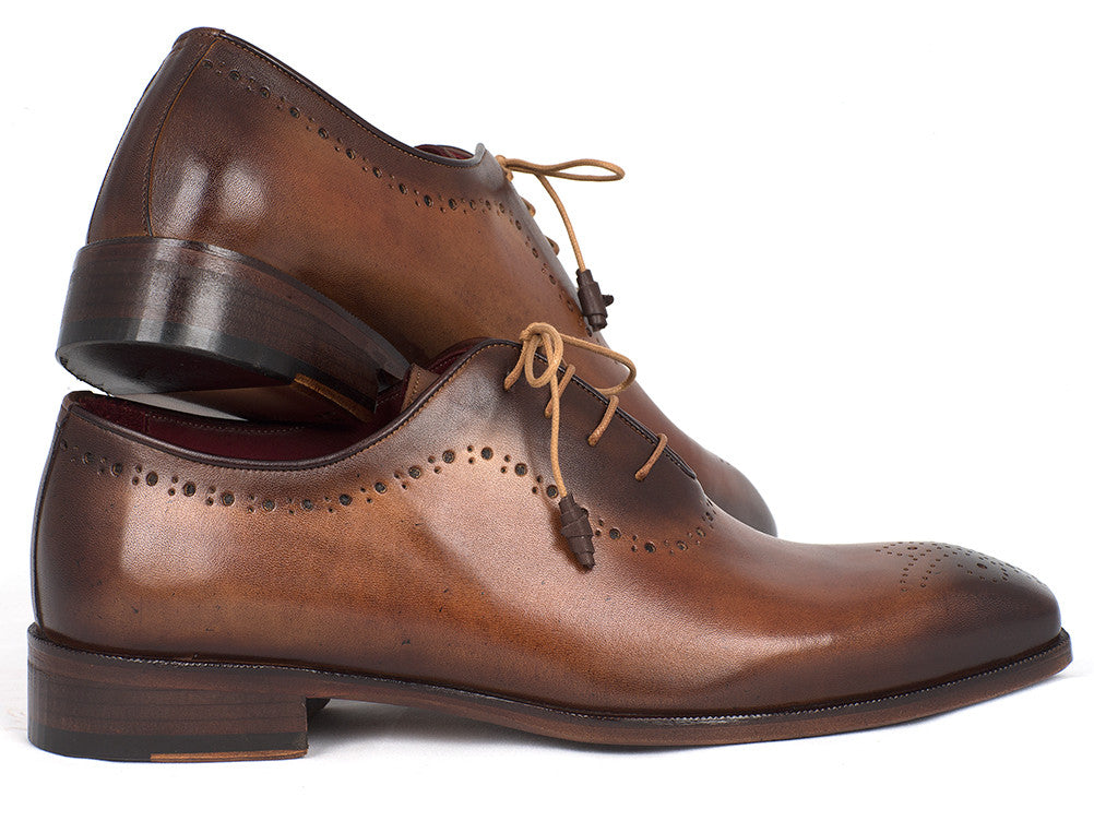 Paul Parkman Men's Brown & Camel Medallion Toe Oxfords