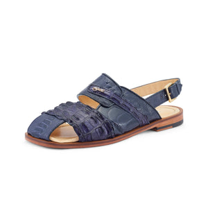 Mauri Bali 5171 Men's Shoes Wonder Blue Exotic Ostrich / Hornback Sandals - Dudes Boutique