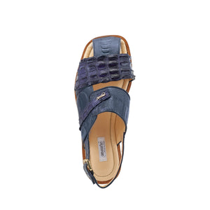 Mauri Bali 5171 Men's Shoes Wonder Blue Exotic Ostrich / Hornback Sandals - Dudes Boutique