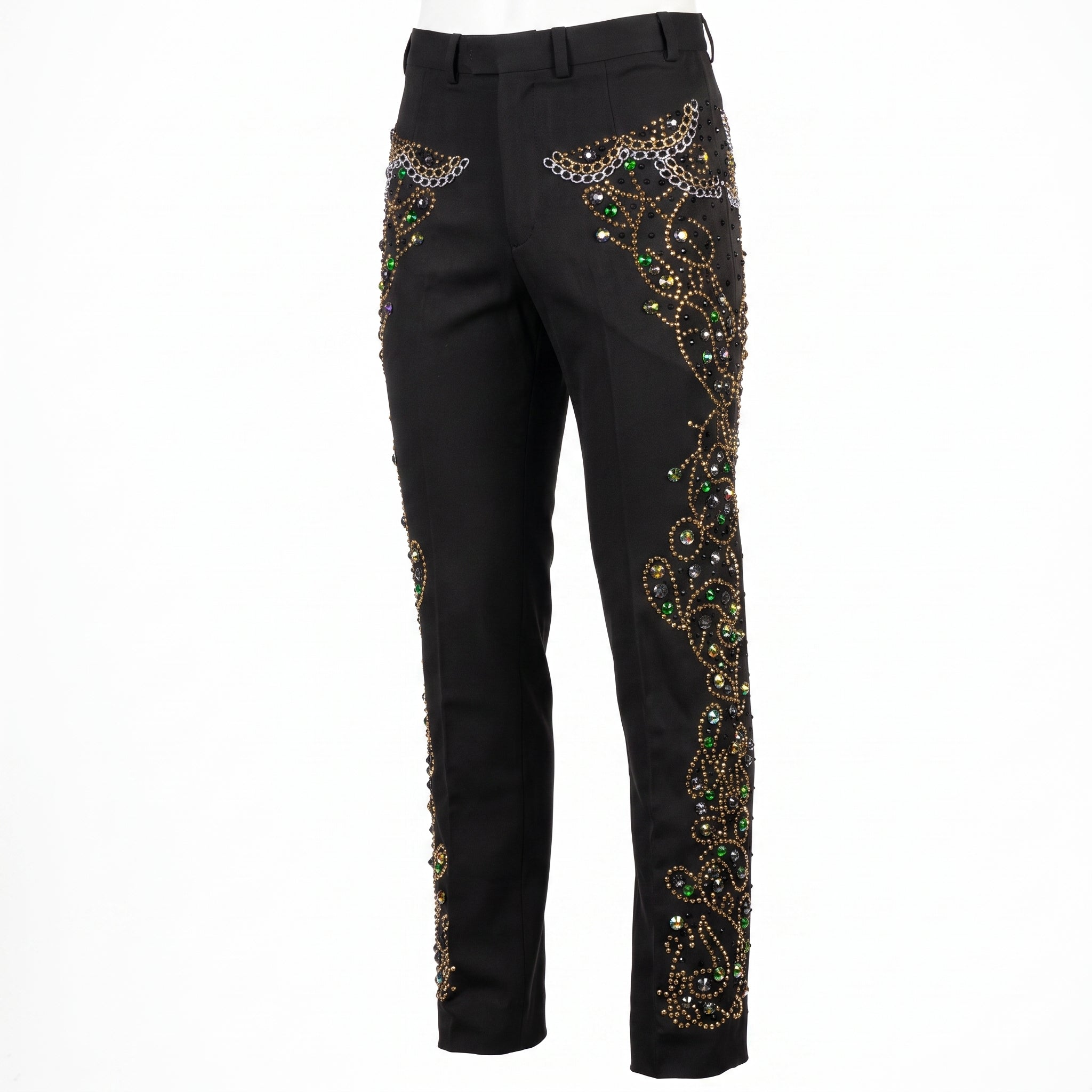 Kashani Western Golden Chain Hyper Crystal Pants