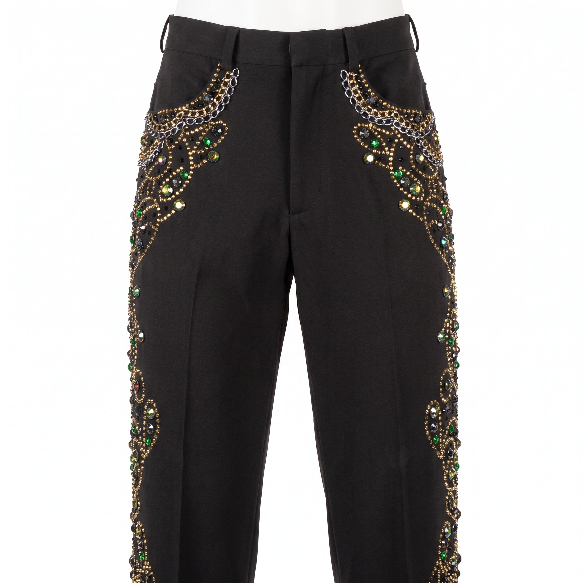 Kashani Western Golden Chain Hyper Crystal Pants