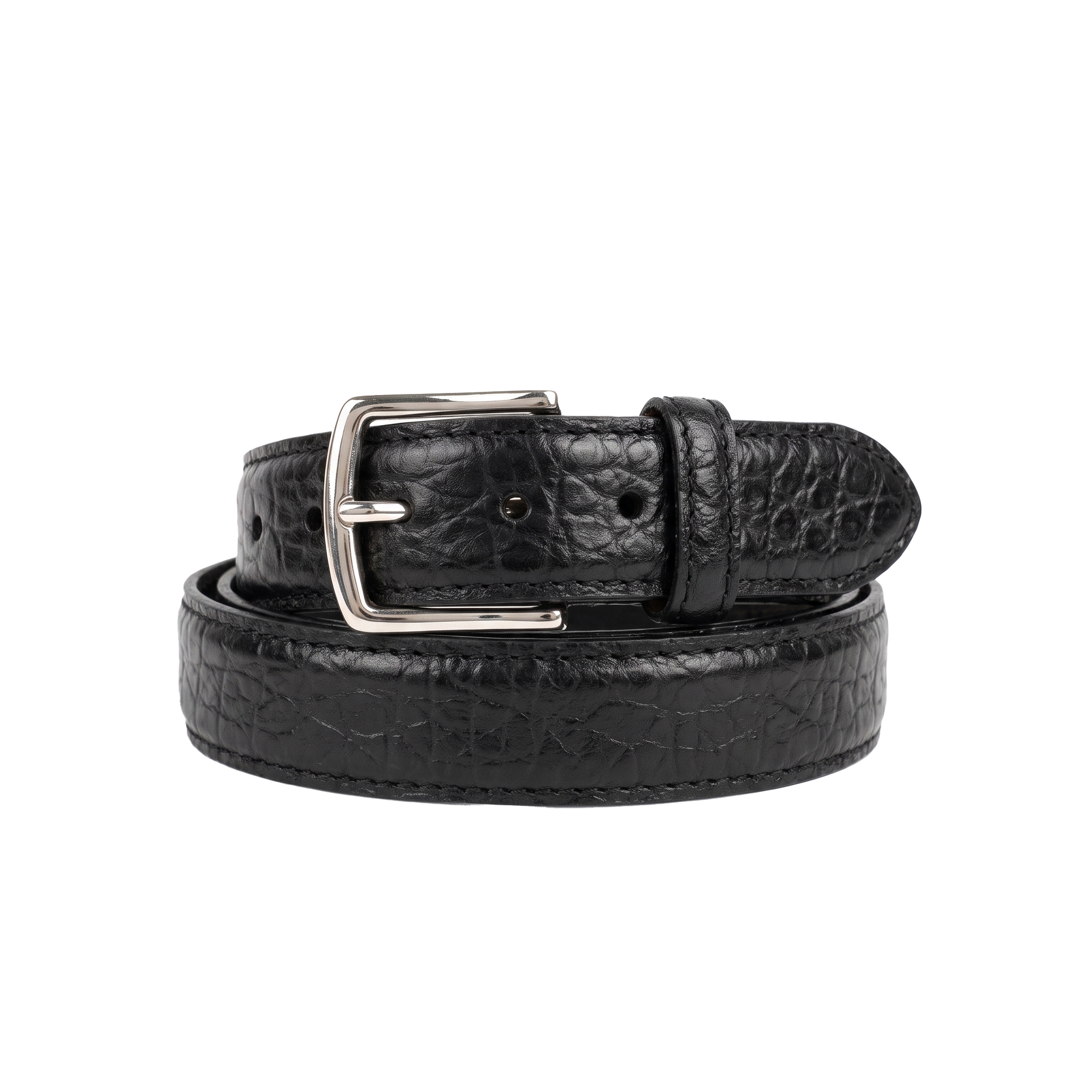 Gingerich Black Bison Leather Belt