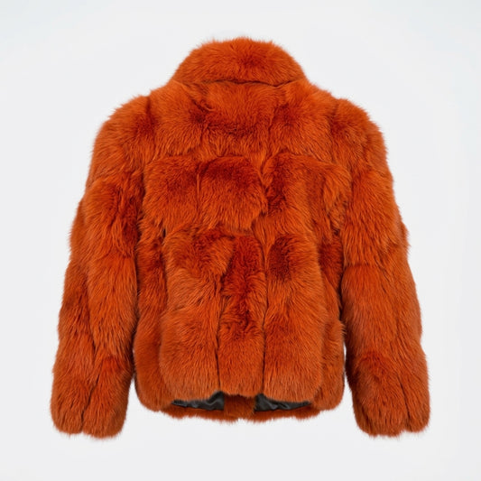 Kashani Men's Orange Fox Fur Coat