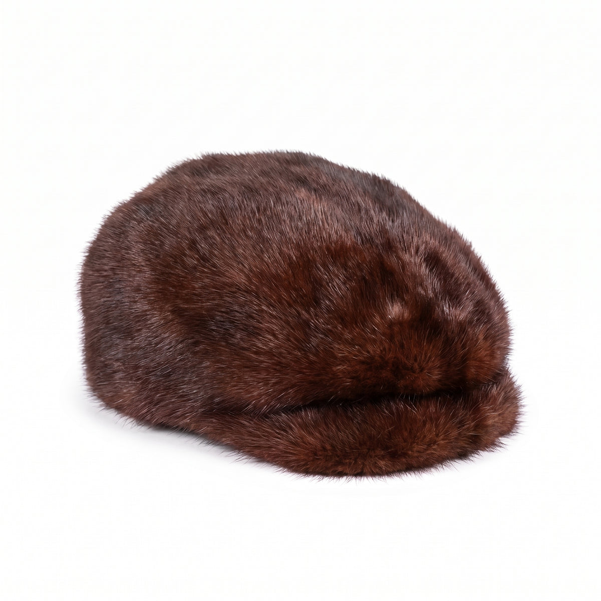 Kashani Brown Full Mink Herringbone Cap