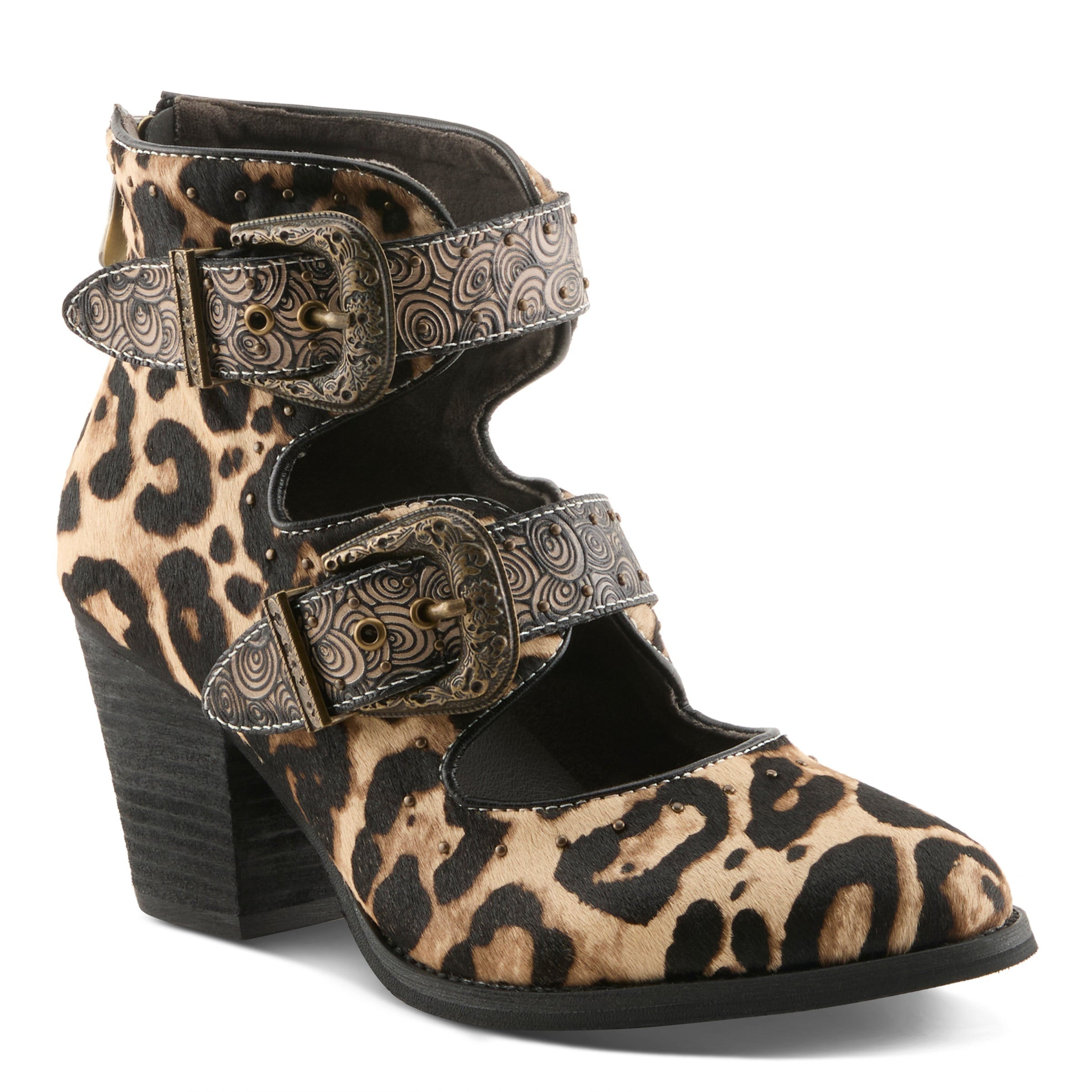 L'Artiste Black Notched-Leo Boots