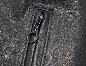 Schott P234 Men's Vegetable Tanned Lambskin Cafe Racer Jacket - Black - Dudes Boutique